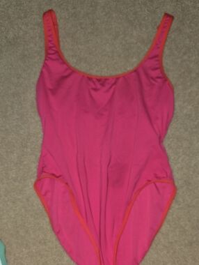 Michael Kors Pink One-Piece Swimsuit with Orange Trim